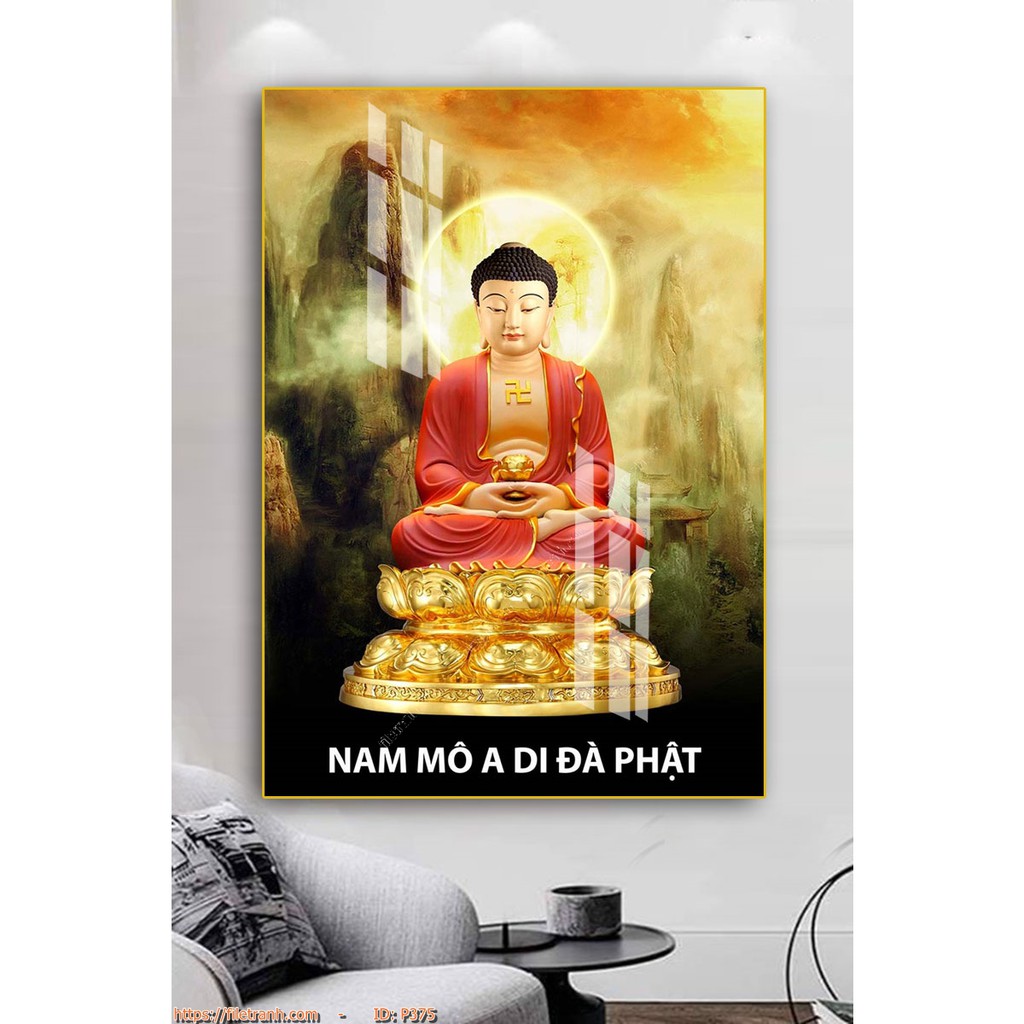 Tranh phật giáo 60x90cm - Tranh treo tường in UV ( Tráng gương bóng) | BigBuy360 - bigbuy360.vn