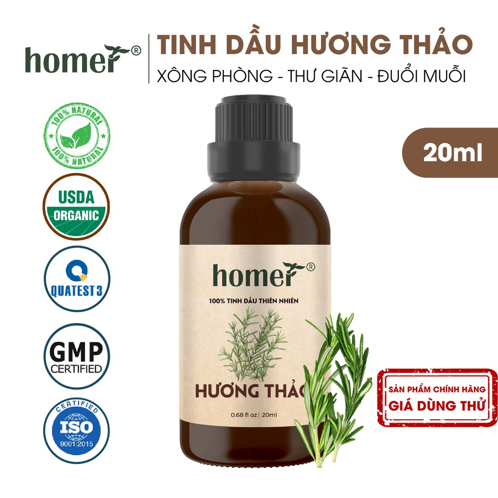 Tinh dầu Hương Thảo Anh Homer - Rosemary Essential Oil - đạt chuẩn chất lượng kiểm định