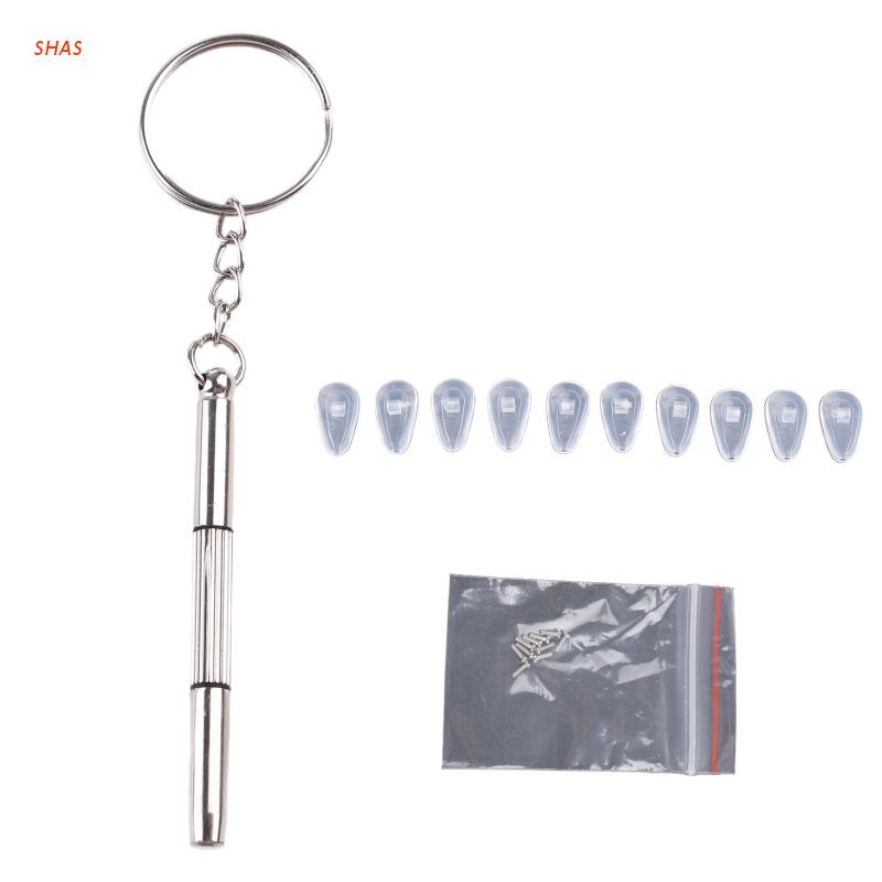 Bộ Dụng Cụ Sửa Mắt Kính 5 Cặp Ốc Vít 15mm Kèm Túi Khí