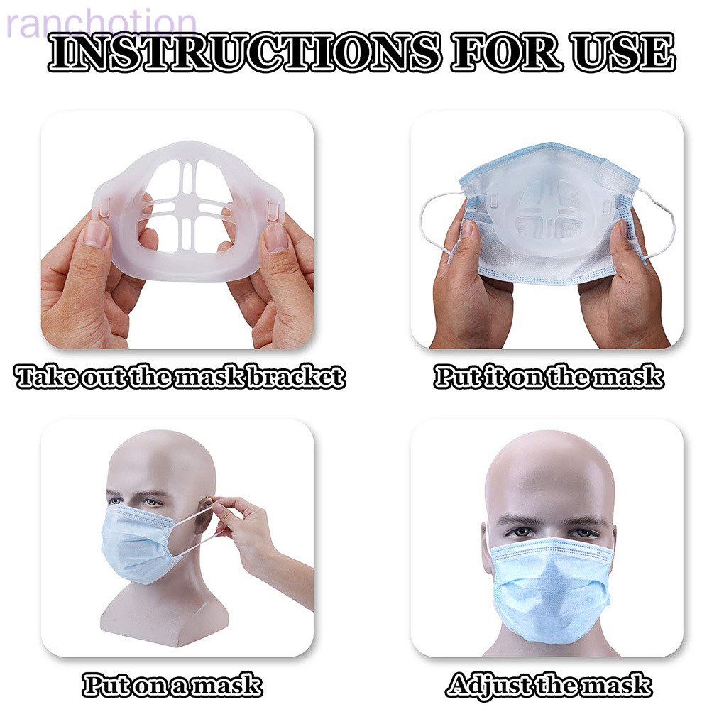 (Hàng Mới Về) Set 4 Khẩu Trang 3d Bằng Silicon Thoáng Khí Chất Lượng Cao