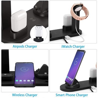 4 in 1 Multi-function 10W QI Fast Wireless Charger Desktop Stand Dock