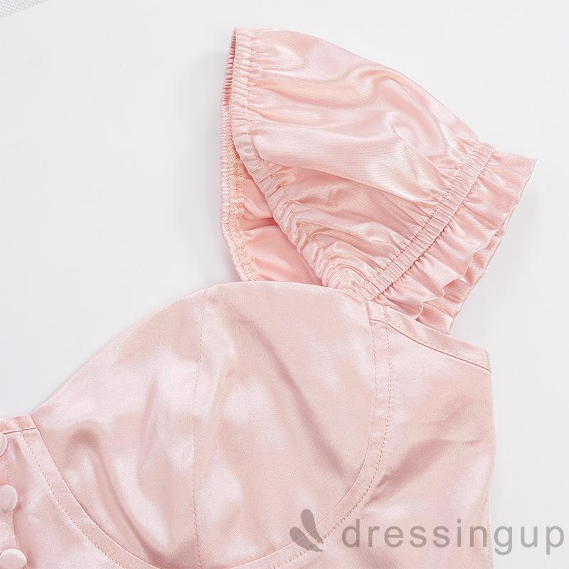 Áo Nữ Tay Phồng Một Hàng Nút Thời Trang