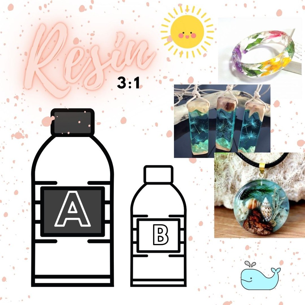 Keo Resin Epoxy AB Cứng 100g (không kể lọ) Trong Suốt Ít Bọt Chuyên Dụng Làm Trang Sức_Resin_Nhựa _ Whale shop