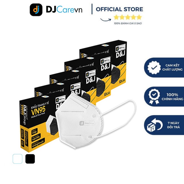 FAMAPRO x D&J COMBO 5 Hộp Khẩu Trang Kháng Khuẩn VN95 D&J 4 Lớp (10 cái/hộp)