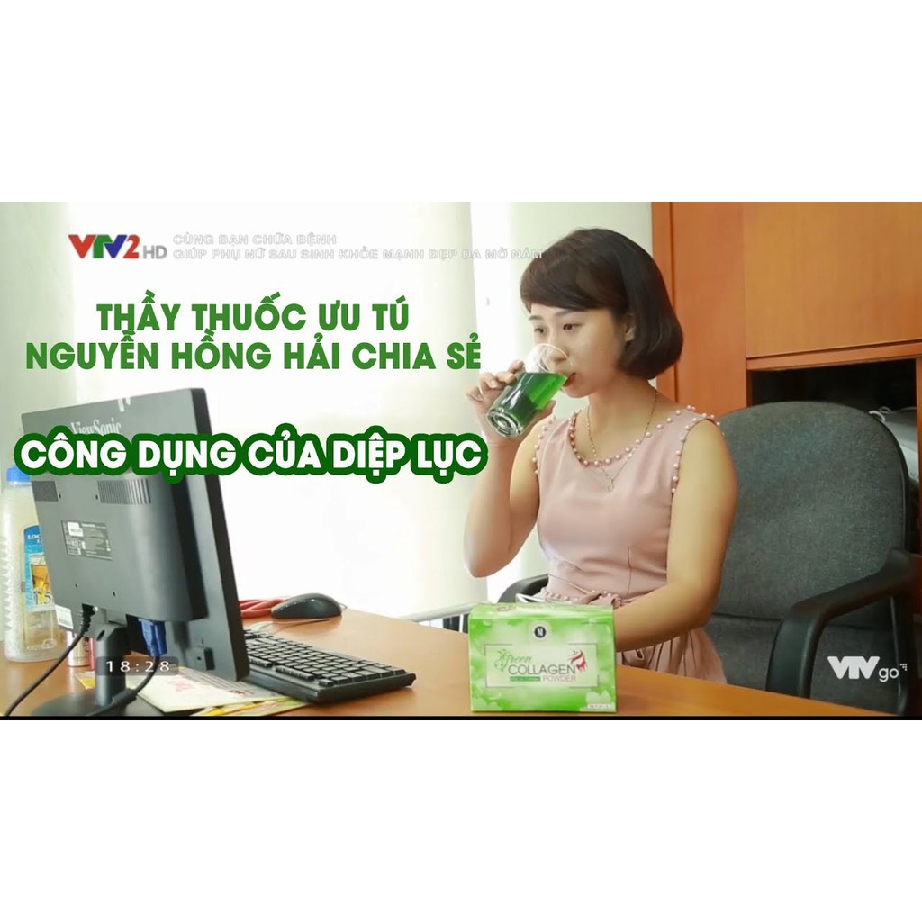 Diệp lục collagen hộp 30 gói Mới