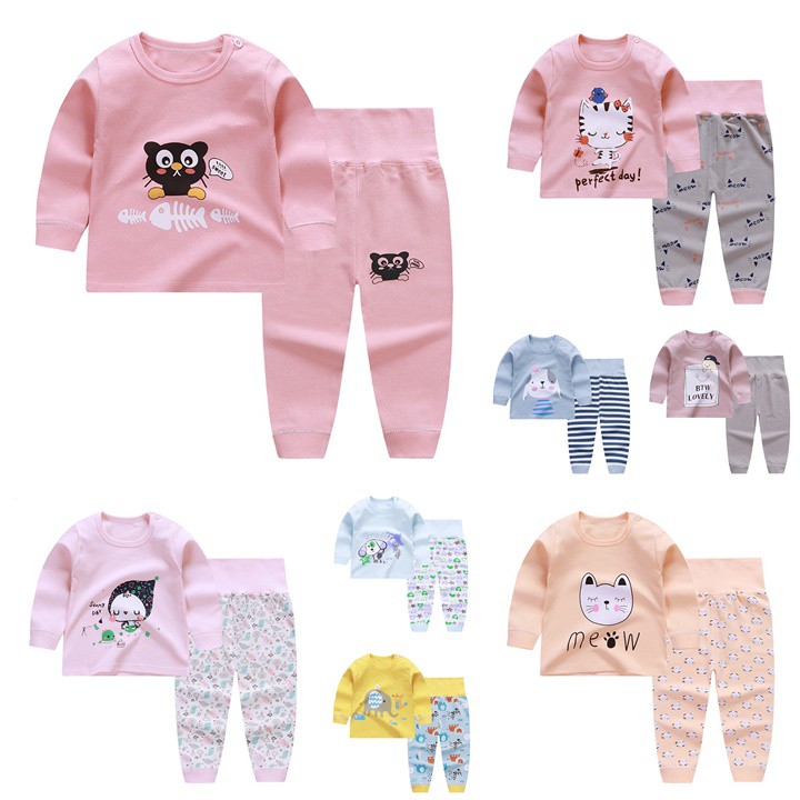 Bộ Pyjama Tay Dài Và Quần Dài Dành Cho Bé Gái Từ 12 Tháng - 4 Tuổi