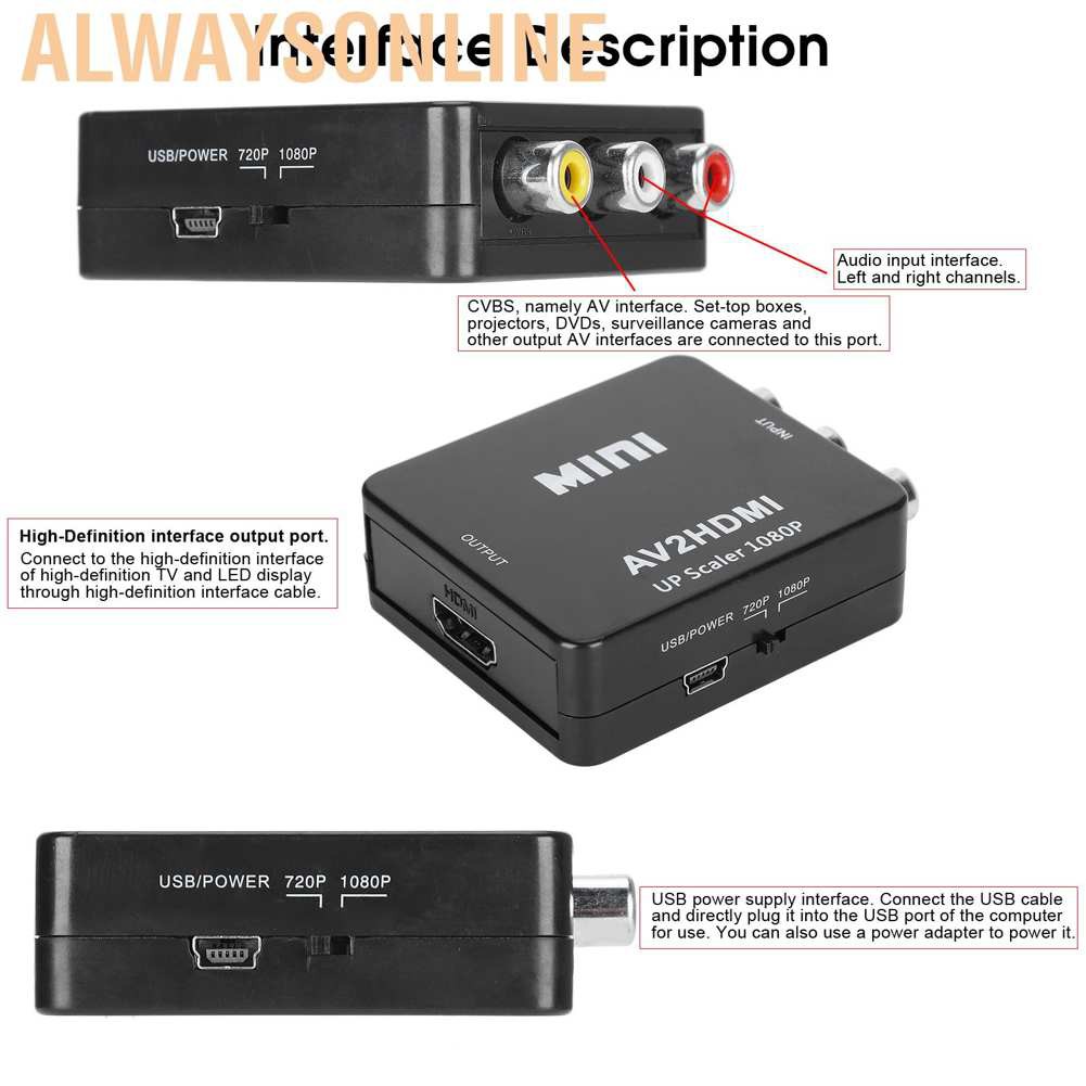 RCA Bộ Chuyển Đổi Giắc Cắm Alwaysonline Av Sang Hdmi