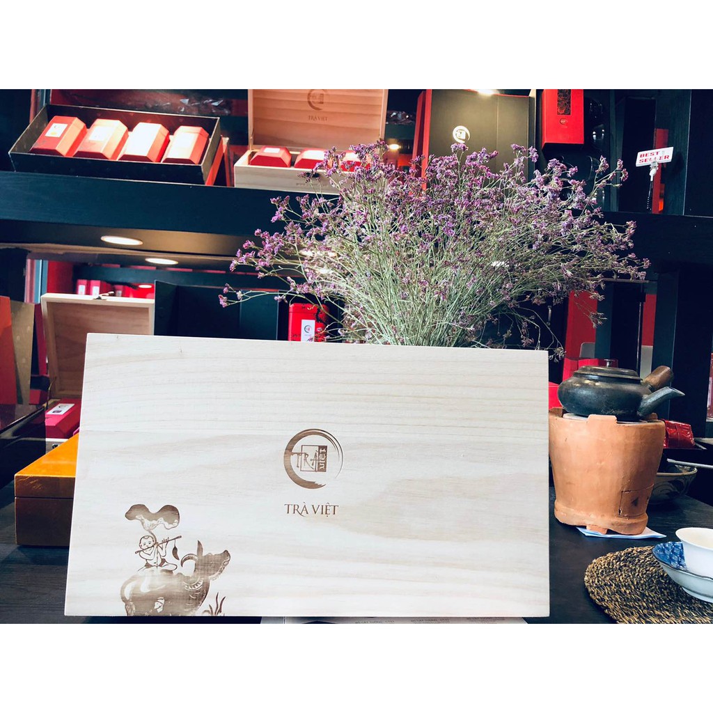 Hộp Quà Tứ Quý Gỗ Trà Việt  - Quà Tặng Trà Cao Cấp - Trà Ô Long, Trà Cổ Thụ, Trà Nõn Tôm, Trà Tuyết | BigBuy360 - bigbuy360.vn