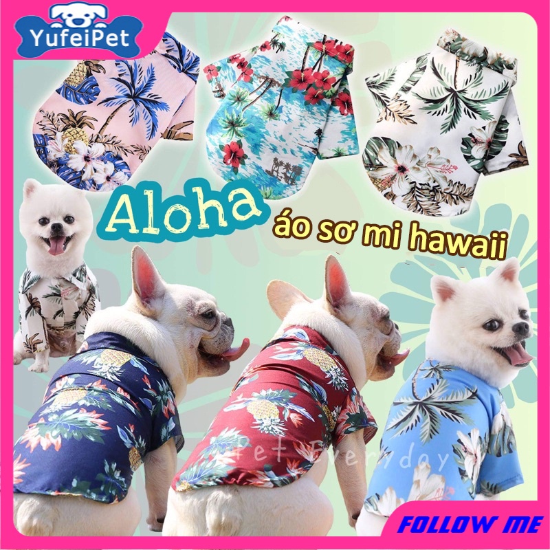 Áo thun in hoạ tiết Hawaii đáng yêu cho thú cưng