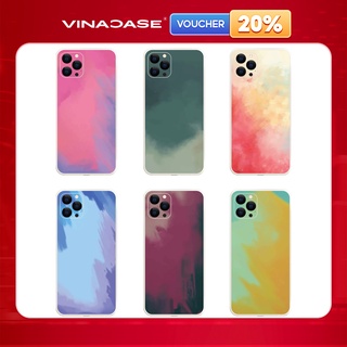 Ốp lưng Vina Case Iphone 11/12/12 Pro/11/ Pro Max/...Silicone TPU dẻo viền vuông bảo vệ camera hình Water Colour