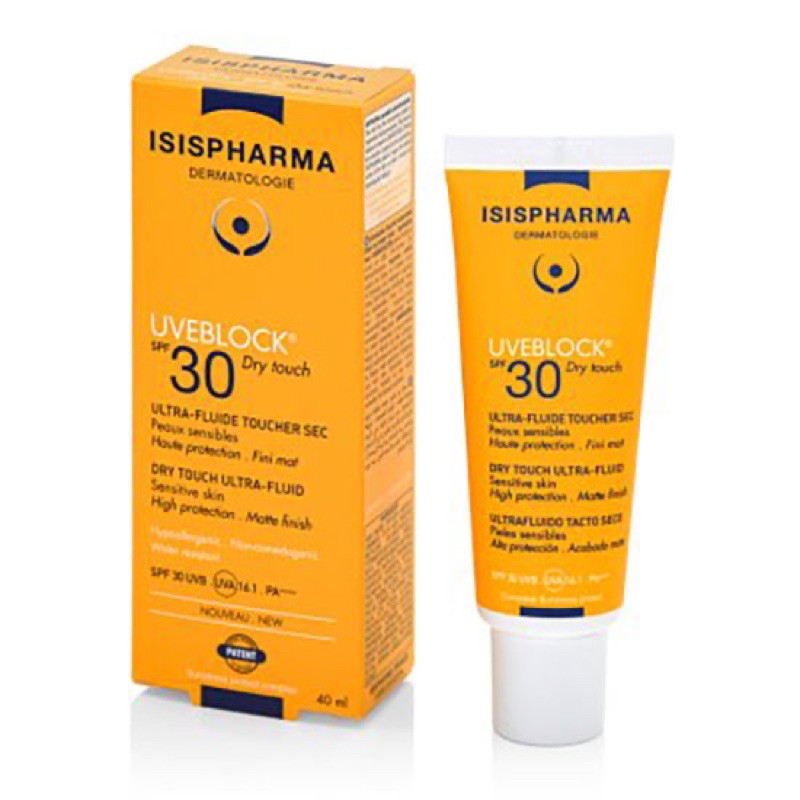 ✅[ CHÍNH HÃNG] Kem chống nắng Isispharma Uveblock Dry touch SPF 30, 50+( tinted: màu da và invisible:màu sáng)cho da dầu