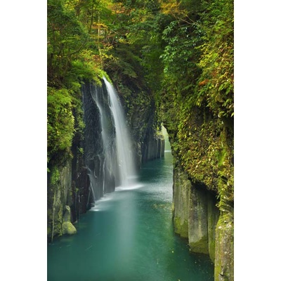 Tranh dán tường 3d thác nước quanh co, uốn lượn và gập ghềnh, chiêm ngưỡng một khung cảnh tuyệt đẹp