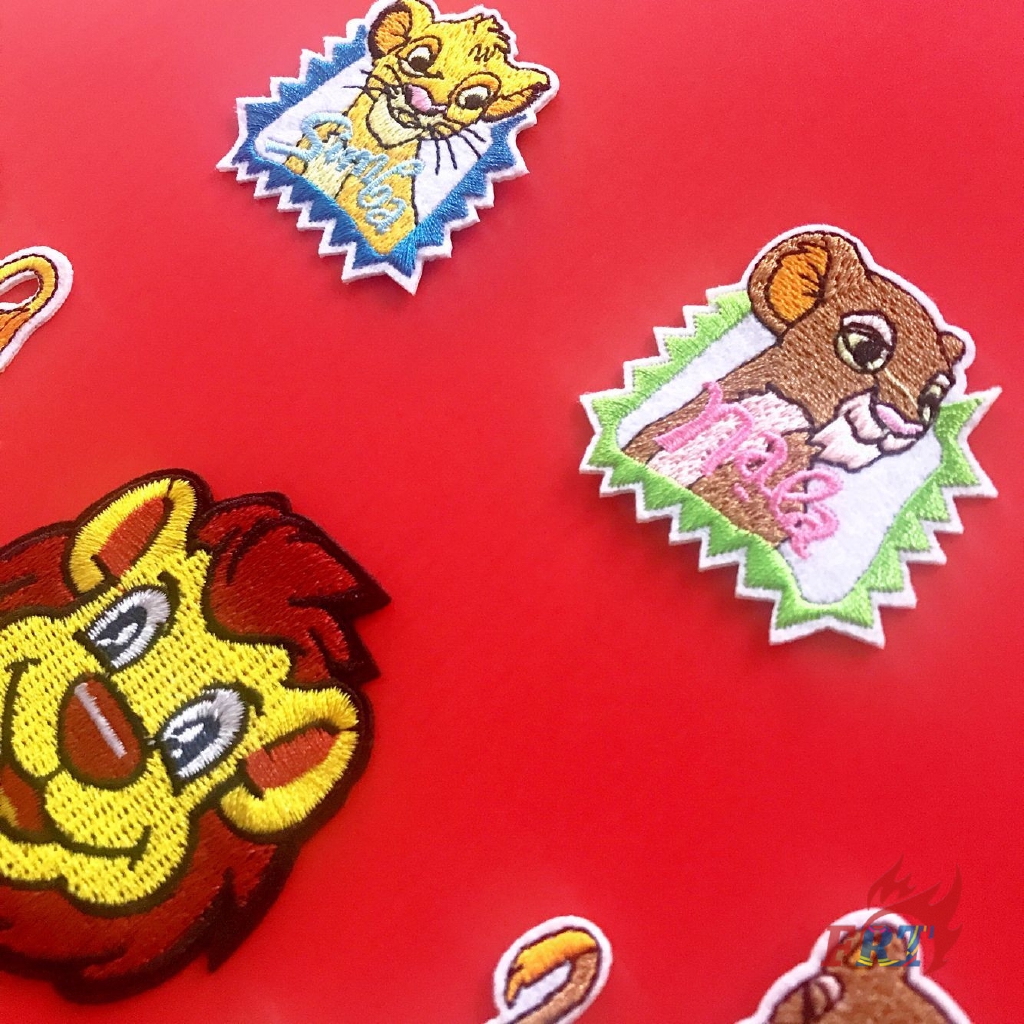 ☸ Miếng Dán Ủi Thêu Hình Vua Sư Tử Dễ Thương ☸ 1 Sticker Ủi Thêu Hình Nhân Vật Disney