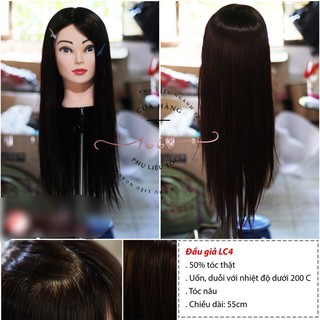 ĐẦU GIẢ (ĐẦU KEN) LC4 50% TÓC THẬT