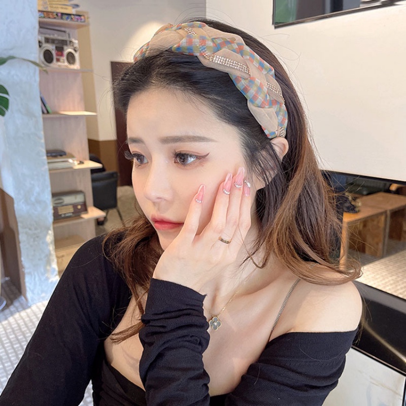 Băng Đô Cài Tóc Bản Rộng Đính Kim Sa Lấp Lánh Thời Trang Cho Nữ