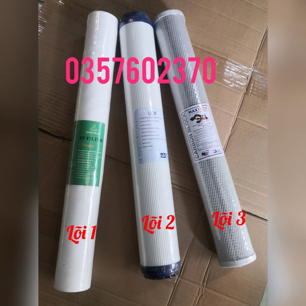 Bộ lọc nước sinh hoạt - Lọc nước thô đầu nguồn 3 cấp ly 20INCH Chuẩn