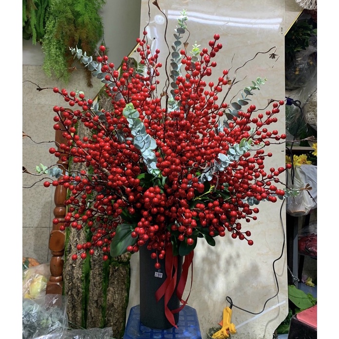 Đào đông đỏ cao cấp, một cành 12 nhánh hàng đẹp to tròn, hàng laoji 1 không dính quả