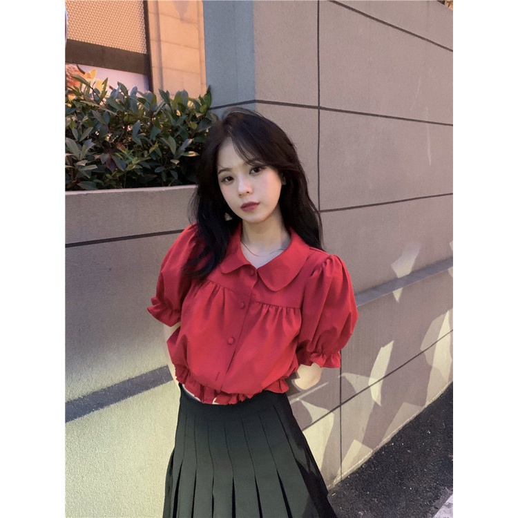 Áo Kiểu Tay Phồng Cổ Búp Bê Xinh Xắn Thời Trang