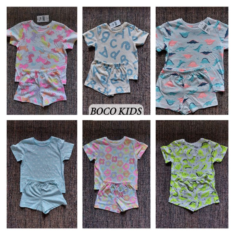 Bộ quần áo hè bé trai/gái Matalan màu sắc họa tiết