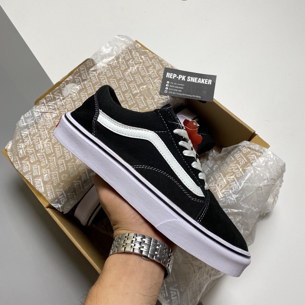 Giày đi học Vans Old Skool Black (Đen/Trắng) - REPK Sneaker | Phiên bản 1:1 chuẩn