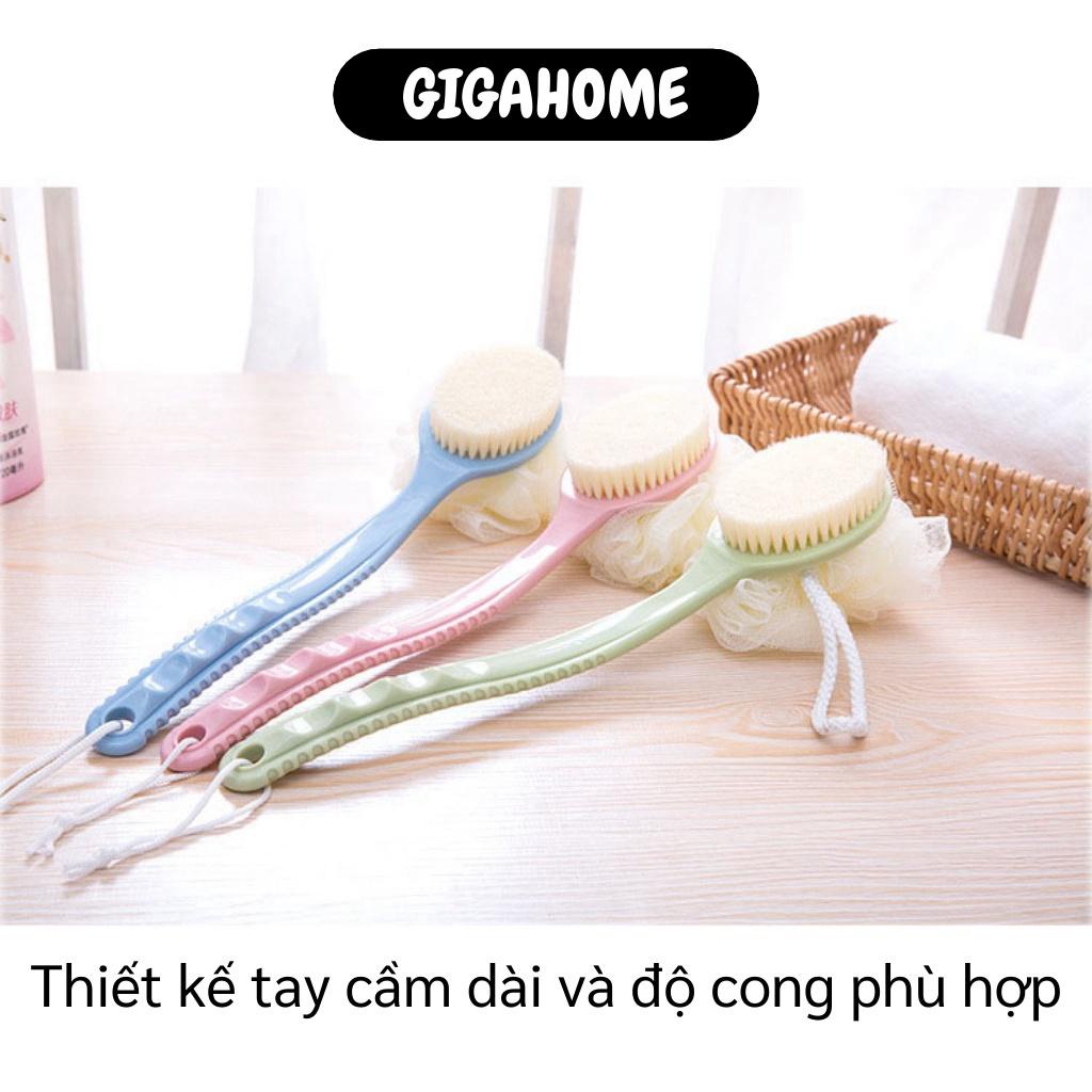 Cây Bông Tắm GIGAHOME Bàn Chải Chà Lưng Kèm Bông Tắm Cán Dài Có Độ Cong Phù Hợp 4654