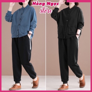 Đồ bộ nữ, chất liệu umi Hàn co giãn nhẹ 4 chiều, vải dày dặn, đồ bộ nữ trung niên đồ mặc nhà, Hồng Ngọc Store, ĐBH.37