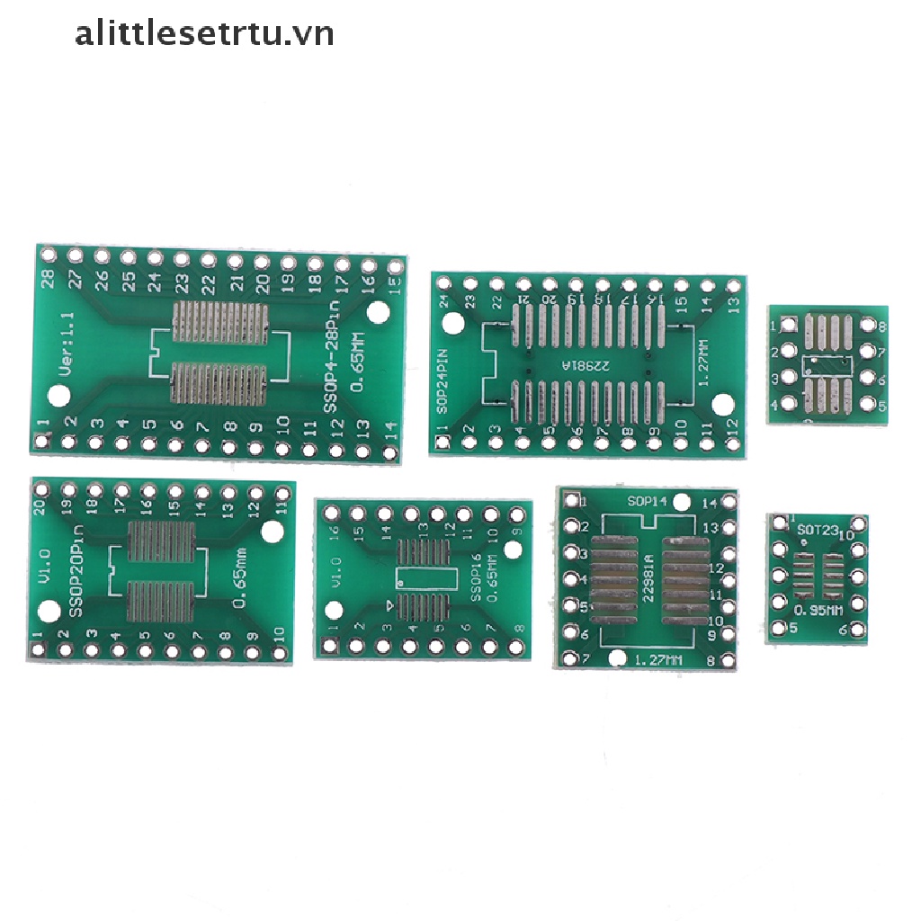 Bộ 35 Bảng Mạch PCB 5 * 7Veue SMT Chuyển Đổi Sang DIP SOP SSOP TSSOP SOT23 8 10 14 16 20