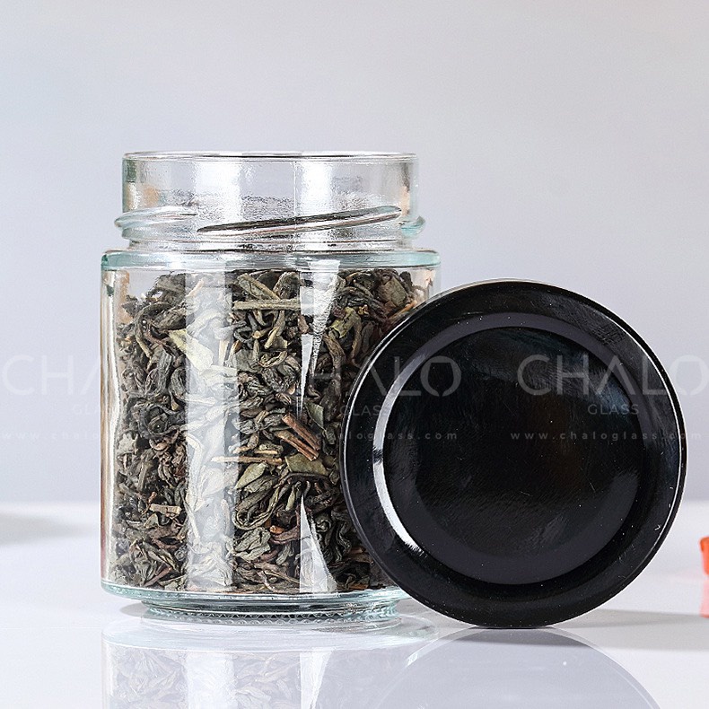 Hũ thuỷ tinh nắp thiếc dáng trụ 100ml - 180ml - 380ml