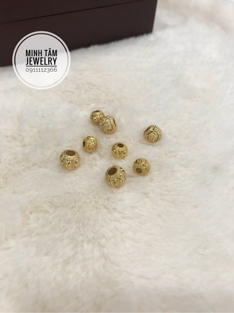 Bi bạc xi vàng khắc kim tiền, Bi bạc mạ vàng kim tiền-Minh Tâm Jewelry | BigBuy360 - bigbuy360.vn