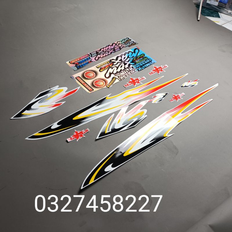 Bộ tem dán xe Max neo , Kawasaki màu đen vàng