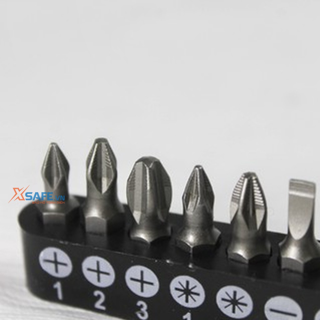 Combo 9 đầu tua vít TOTAL TACSD3091 được làm bằng chất liệu thép công nghiệp S2 cao cấp Tặng kèm theo 1 mũi vít TOTAL