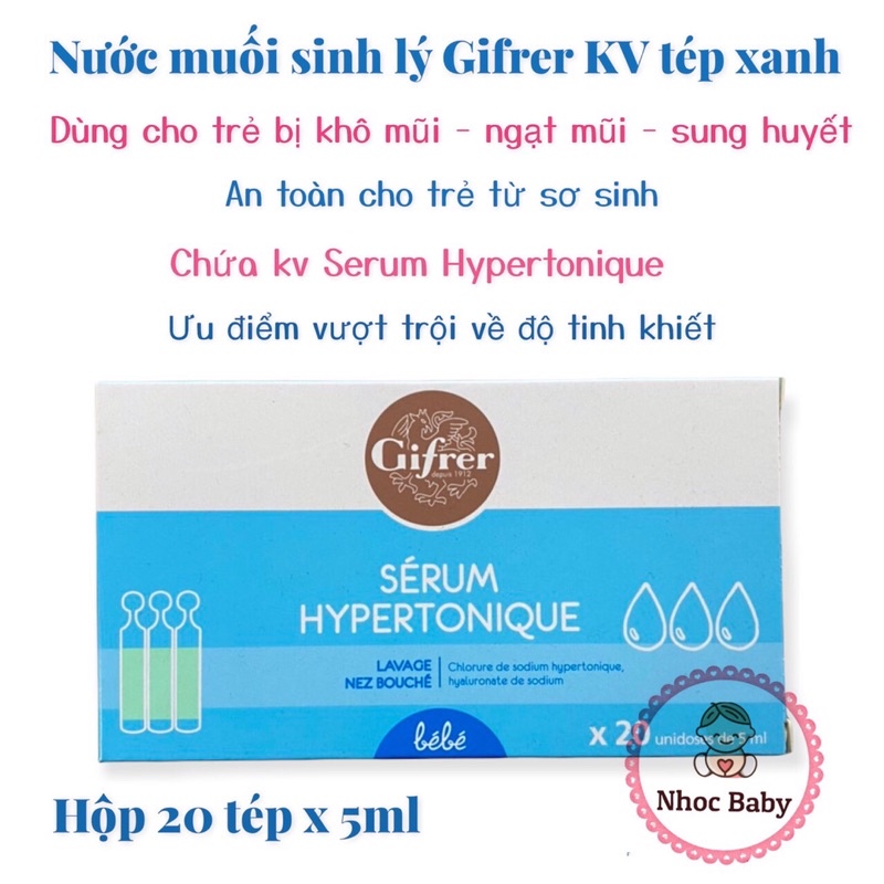 Nước muối sinh lý Gifrer Pháp cho bé từ sơ sinh