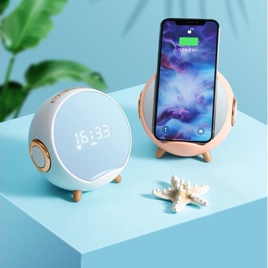 Sạc không dây Planet Q8 công suất 10W cho điện thoại tích hợp loa kết nối Bluetooth đồng hồ báo thức, đàm thoại 2 chiều