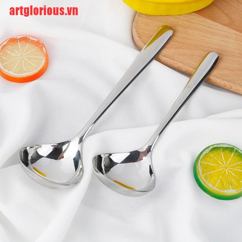 【artglorious】Stainless steel Dinner Buffet Serving Spoon Round Soup Rice Wester