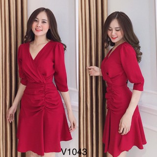 VÁY NHÚM EO ĐUÔI CÁ MÀU ĐỎ