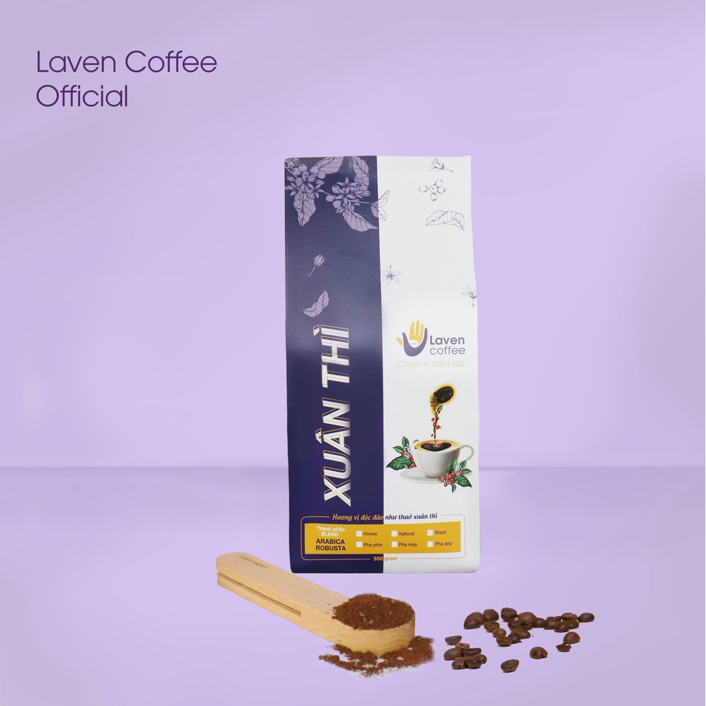 Cà phê nguyên chất Blend Robusta Honey & Arabica Cầu Đất chua thanh, đắng nhẹ, hậu vị ngọt Laven Coffee