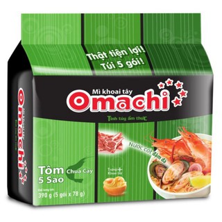 Mì Omachi Tôm Chua Cay 5 sao gói 5 75gram