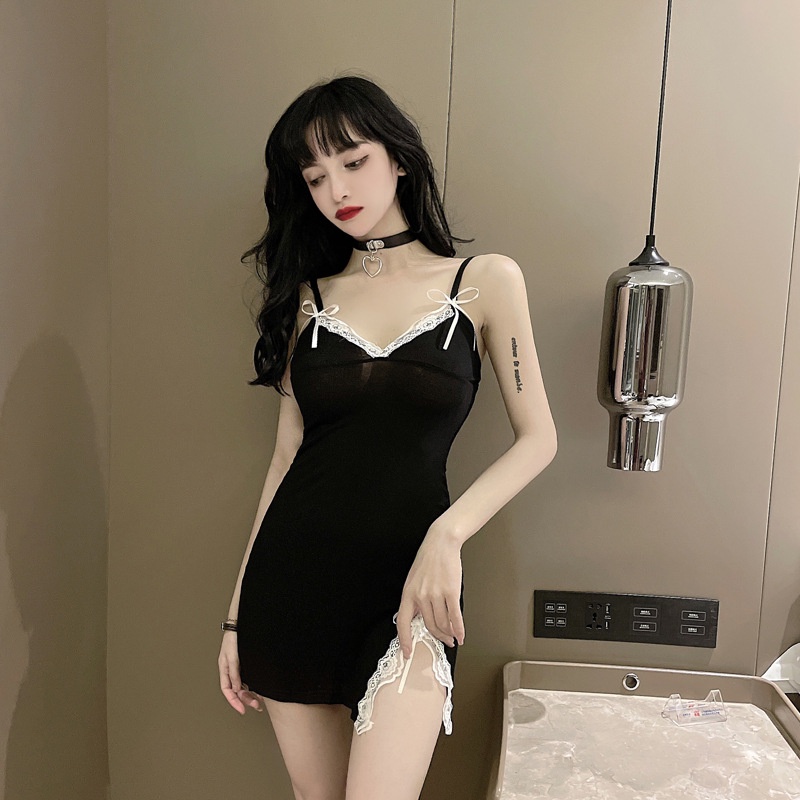 Váy ngủ 2 dây kèm đệm ngực 5197