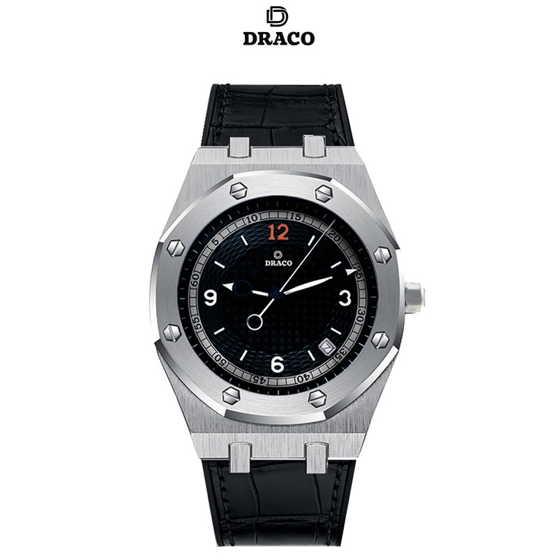 Đồng hồ nam Draco D22-DR05 “Wellerman” đen kết hợp chất liệu dây da bò màu đen - thời trang nam thể thao