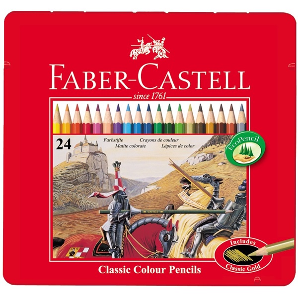 BÚT CHÌ MÀU KHÔ CAO CẤP FABER CASTELL 24/36 (HỘP THIẾC)