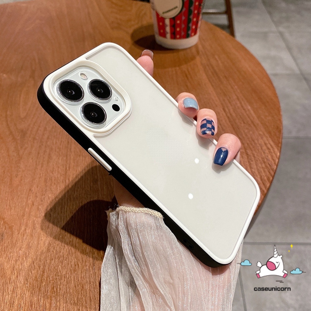 Ốp Điện Thoại Acrylic Cứng Khung Vuông Chống Sốc Sang Trọng Cho IPhone 11 14 13 12 Pro max 11pro max 14pro 13pro max