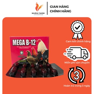 Thuốc gà đá, thuốc gà chọi mega b12 bổ sung dinh dưỡng, tăng bo cho gà đá vỉ 10 viên