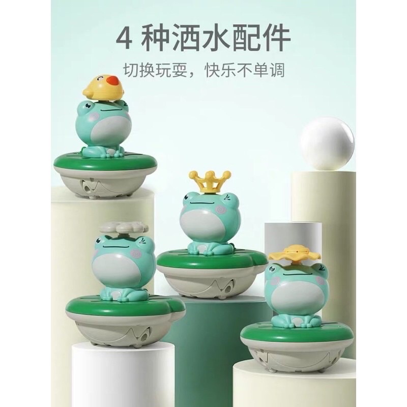 Đồ chơi nhà tắm Chú Ếch phun nước tự động (tặng kèm 5 phụ kiện phun nước)
