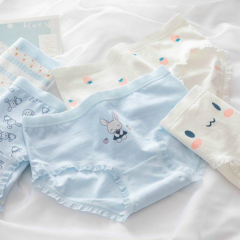 Quần Lót Nữ Cotton Hoạ Tiết Thỏ - Dâu Tây Dễ Thương Mã 8015