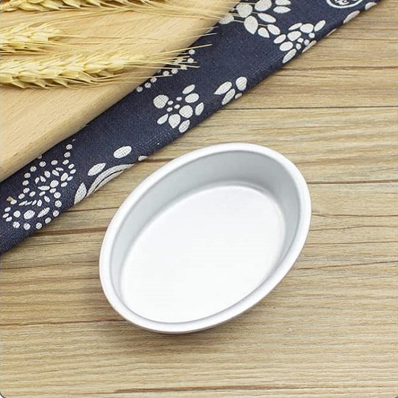 Set 10 khuôn làm bánh mini hình oval bằng hợp kim nhôm