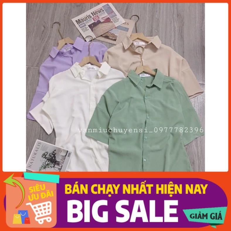 Áo sơ mi nữ Shynstores , áo sơ mi vintage cổ trụ tay lỡ đuôi tôm vải đũi mềm mịn siêu mát có 4 màu !