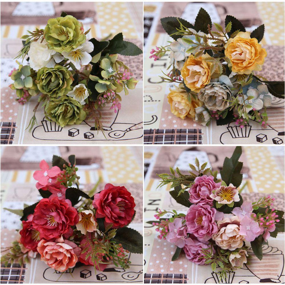 KUNHEV Hoa Mẫu Đơn Giả Bằng Lụa Trang Trí Lễ Hội