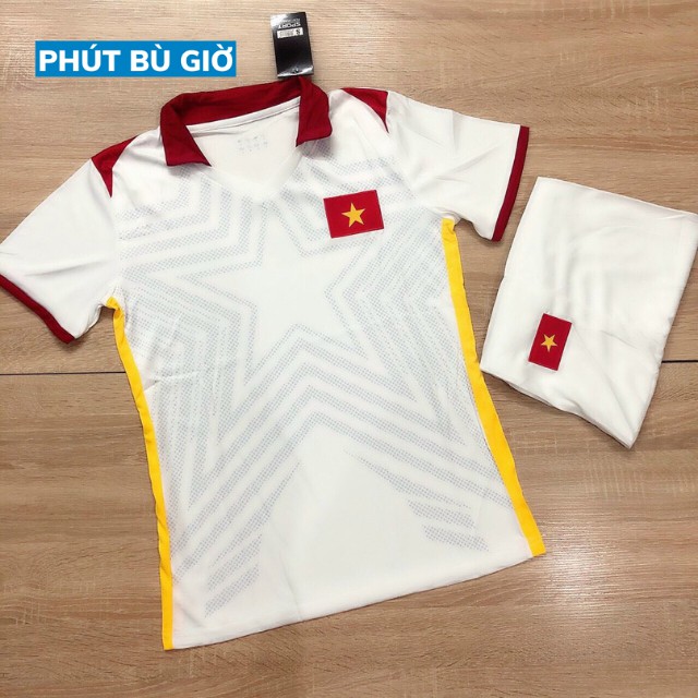 Áo Bóng Đá Thể Thao Đá Banh Tuyển VIỆT NAM/ VN TRẮNG Mẫu Mới Chất Thun Thái Cao Cấp - Phút Bù Giờ Sport