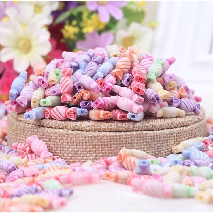 Set 20/40/80 Hạt Nhựa Acrylic Làm Trang Sức Thủ Công Đa Dụng