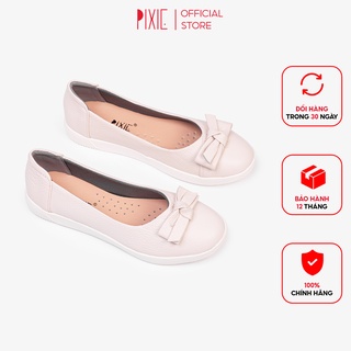 Giày Búp Bê Đế Slipon Da Thật Gắn Nơ X980 Pixie